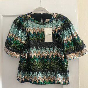 Sequin short sleeve blouse NWT